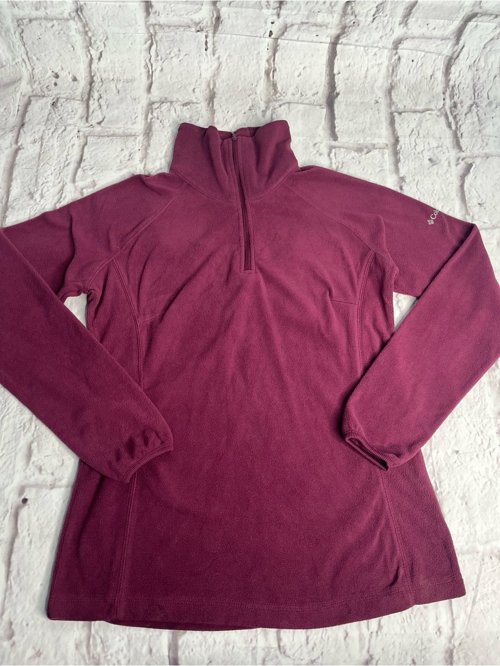 Columbia Quarter-Zip Fleece Pullover - Deep Berry size medium